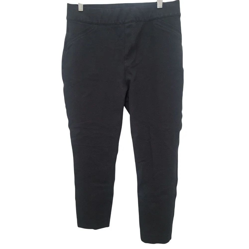 SPANX Black Ankle-Length Stretch Pants‎ With Elastic Waist Size XL/TG